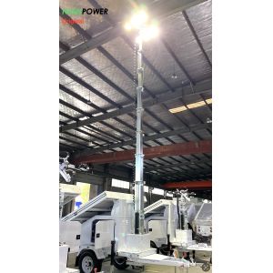 mobile solar LED lighting tower-4x435W solar panel powered-8x200AH batteries-9m