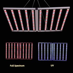 Two Channel 1200W Dimmable LED Grow Lights Foldable Max 4x6ft Coverage Area