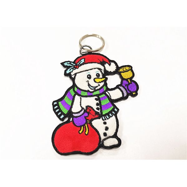 Quality Cute Intricate Embroidered Fabric Keychain Durable Embroidered Key Rings wholesale