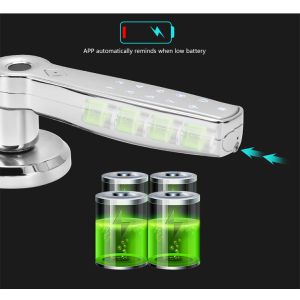Electronic Wireless Smart Handle Door Lock Tuya Ttlock APP Fingerprint Password