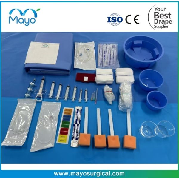 SMS Radial Femoral Angiography Drape Kits With Angio Drapes 4 Hole Self Times 5 Years