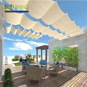China Sus316 Fabric Waterproof Retractable Cover Pergola Sliding retractable pergola canopy on sale