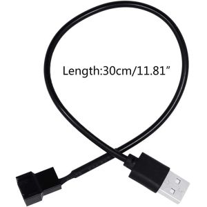USB to 3 Pin 4 Pin Molex Female PWM 5V Case Computer Cooler Cooling Fan Power