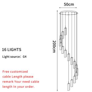 LED Pendant Light Staircase Crystal Chandelier Hanging Lamp Spirl hanging