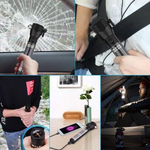 FCC USB Rechargeable 2000mAh LED Car Flashlight 380 Lumen