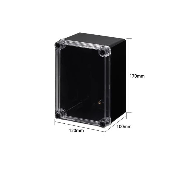 Clear Lid Black Base Plastic Screws IP66 Plastic Watertight Junction Seal Box
