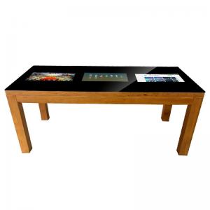 China 21.5 inch touch table China factory produced smart interactive waterproof LCD touch screen coffee tables wooden table on sale