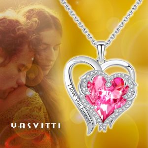 1.18x0.98in Double Heart Shape Pendant Silver Plated With Austrian crystal