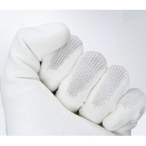 24cm 22g Polyurethane Palm Coated Nylon Work Gloves White Color