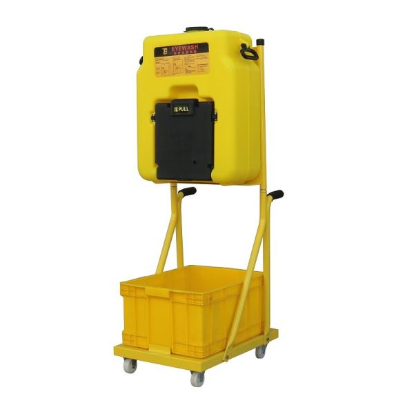 Quality Trolley portable eyewash emergency eyewash 16 gallon 53L ABS portable eye wash station, plastic emergency eye wash wholesale