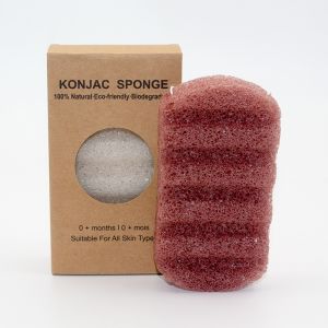 MSDS 100% Natural Red Clay Konjac Sponges Soft Facial Cleansing Sponge