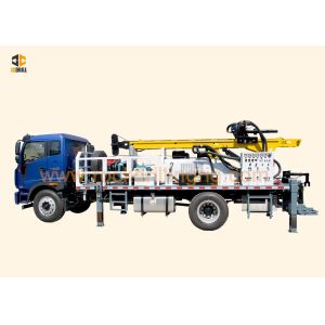China 300m Truck Mounted Water Well Drilling Rig Mud And DTH Hydraulic System One Year Warranty on sale