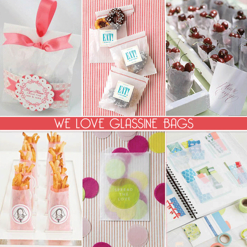 Custom Size Square Bottom Glassine Paper Cellophane Bags