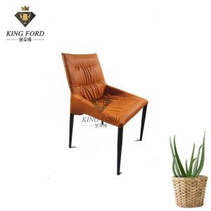 China 5cm Seat Powder Coated Finished Comfortable Leather Dining Chairs Fireproof on sale
