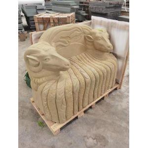 European Design Irregular Shape Beige Sand Stone Sculpture For Villa