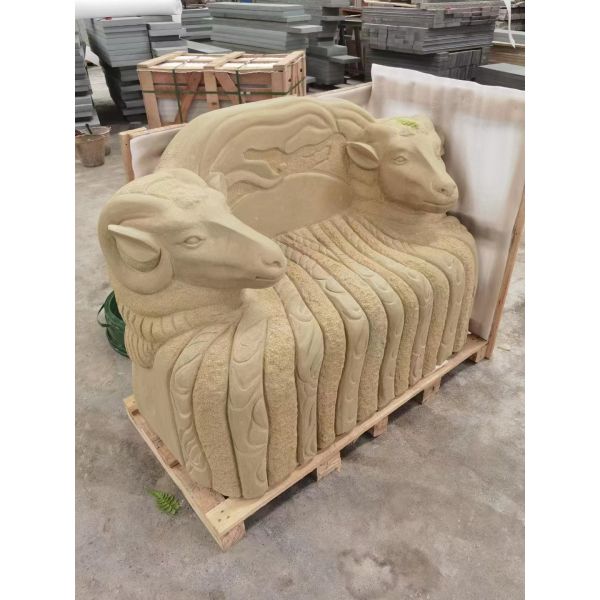 Exquisite Custom Beige Sandstone Carvings Hand Carved Stone Wall Relief