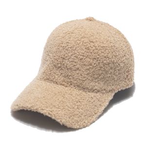 Warm lamb wool baseball cap Solid color all-matching student cap