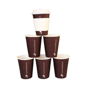 Cheap 16 Oz Insulated Printed Paper Coffee Cups Customizable With PE Lined for sale