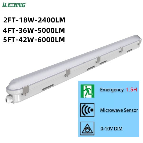 55W 80 Ra Car Washing LED Light with AC 110V Input Voltage Linear Vapor Tight Fixture