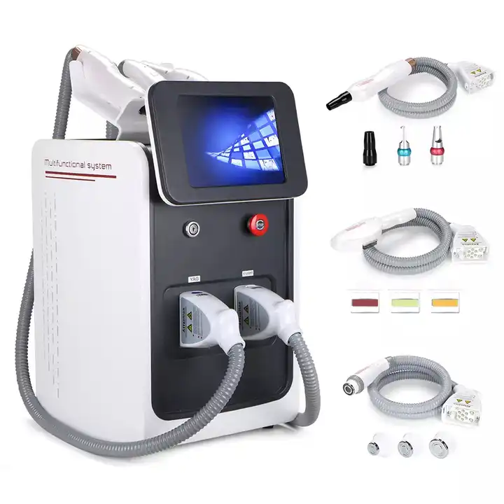 Portable Multifunction 3 In 1 Q-switched IPL+RF+Nd Yag Laser Hair Tattoo Removal Machine