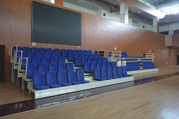 Manual Operation Foldable Telescopic Bleacher Seating Floor Mounted