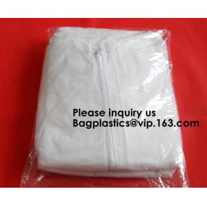 SMS Disposable Hooded White Coveralls Suit Chemical Protective Elastic Wrist