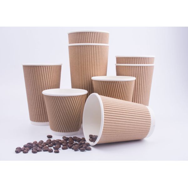 Quality Disposable Throw Away Coffee Cups Triple Wall With 4 Color Process Printing wholesale