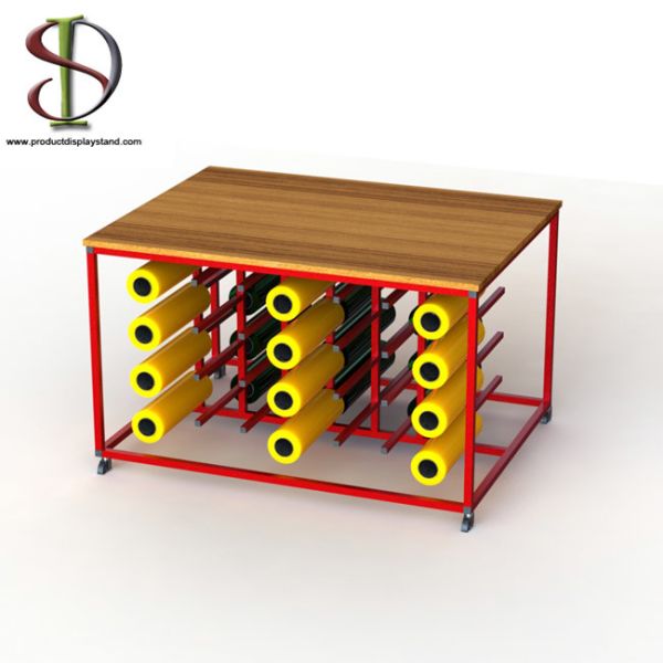 Quality Vinyl Rolling Metal Table Stand With Double Sides Knocked Down wholesale