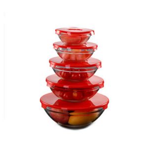 China cheap good quality clear glass bowl with lid in stock on sale
