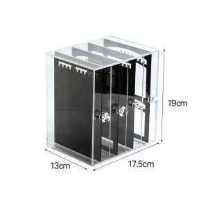 Acrylic Jewelry Storage Box Earring Display Stand Organizer Holder with 3