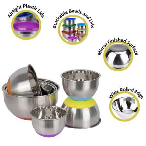 Lightweight Stainless Steel Cookware Sets 0.4L-4L Stainless Steel Salad Bowl