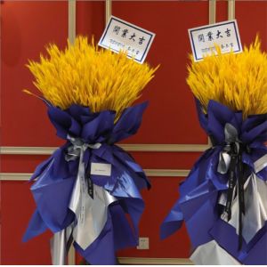 Handcrafted Floral Art Jincai Paper's Grand Opening with Two-Color Gilded Ouya