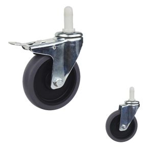 TPR Square Expanding Stem Caster , 4 Inch Lockable Trolley Wheels