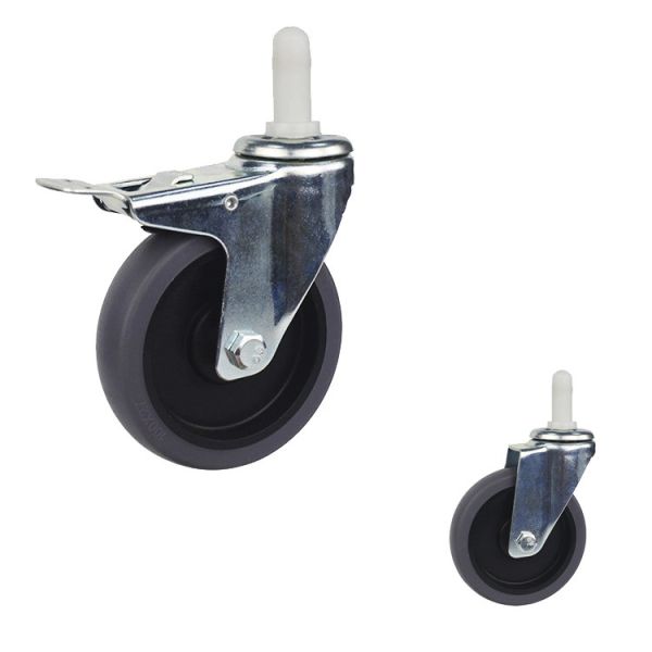 Quality TPR Square Expanding Stem Caster , 4 Inch Lockable Trolley Wheels wholesale