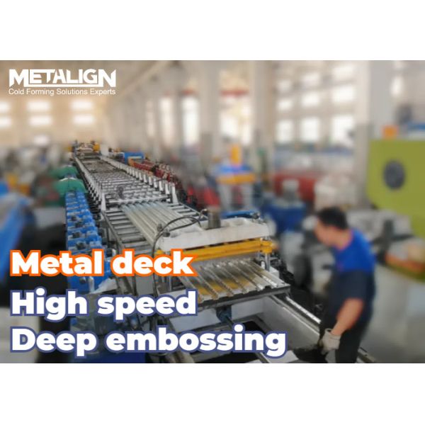Quality Embossed Concrete Bonding Metal Deck Floor Roll Forming Machine With Electric Sync Table wholesale