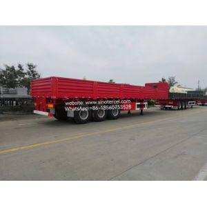 3 Axles Red Pallet Transport Sidewall Semi Trailer Dropside Trailer Carry