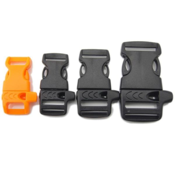 15mm Curved Side Release Paracord Whistle Buckle in Package Size 3.00cm * 2.00cm * 0.50cm