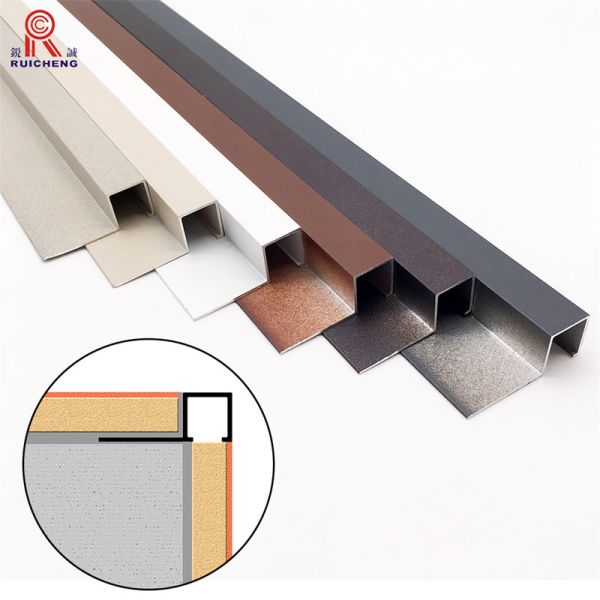 Metal Gold Aluminium Square Edge Tile Trim Tile Floor Trim Corner Internal