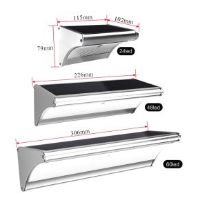 China High Brightness Solar Wall Lamp Outdoor Waterproof  Ip65 24/48/60LED Alum PC Material on sale