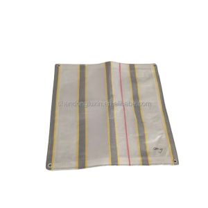 PE Striped Tarpaulin Rainproof Density 8*8-14*14 Yarn Count 500D for Rainproof