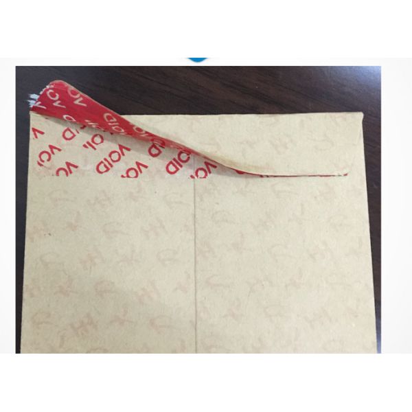 High Residue Tamper Proof Security Labels tape For Paper Envelope / Document