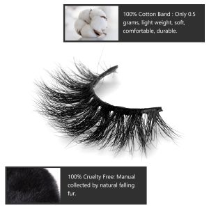 Long Thick 35mm Natural Mink Eyelashes With Extension Tweezers