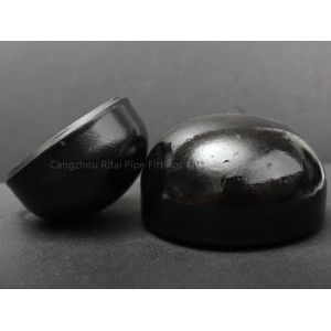 ASTM B16.25 B16.9 A234 GR.WPB Black Pipe Fitting Cap ASME SCH40 3.68mm 3.91mm