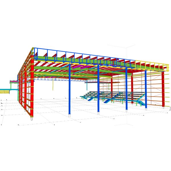 Q345B Material Garage Steel Frame , Industrial Garage With Colored Steel Cladding