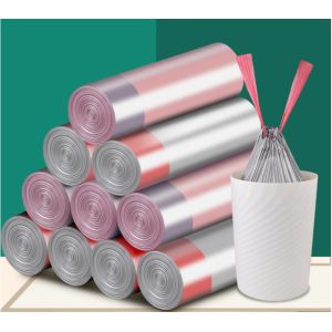 Custom Plastic Drawstring Bags for Household Trash Can Liner Leak Proof and