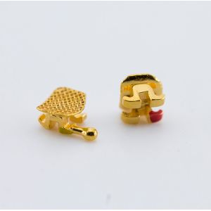 Gold Plated Orthodontic Bracket Roth/MBT/Edgewise 0.022/0.018 Slot With/Without