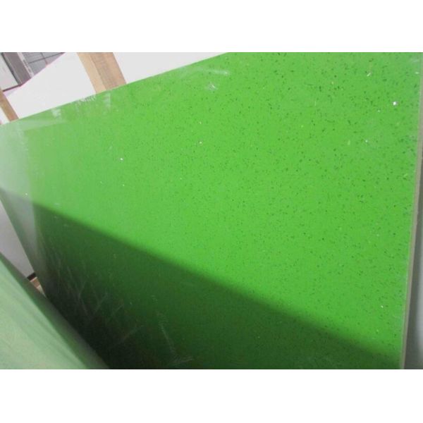 Quality Sparkle Galaxy Green Stone Slab , Custom Size Artificial Natural Quartz Slab wholesale
