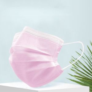 Pink Breathable Children'S Disposable Face Masks Protective CE