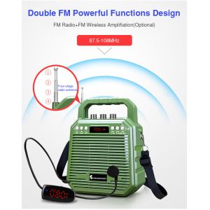 Wireless Bluetooth Speaker Echo Recorder Portable Trolley Speaker UHF 2.4Ghz