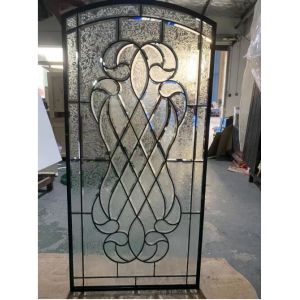 All Clear Bevel Decorative Glass Panel With Patina Caming For Entry Doors